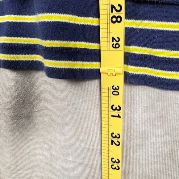 VTG 90s Polo Ralph Lauren Navy/Yellow Striped Rugby Polo Size XL - Picture 7 of 9